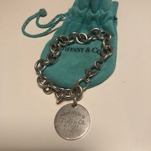 Tiffany circle tag charm bracelet